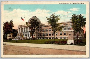 Springfield Ohio 1938 Postcard High School Building