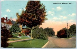 Postcard - Boulevard - Detroit, Michigan