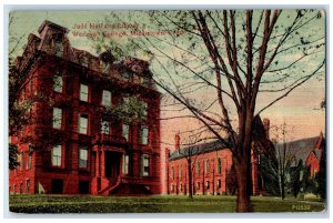 c1910 Judd Hall and Library Wesleyan College Middletown Connecticut CT Postcard