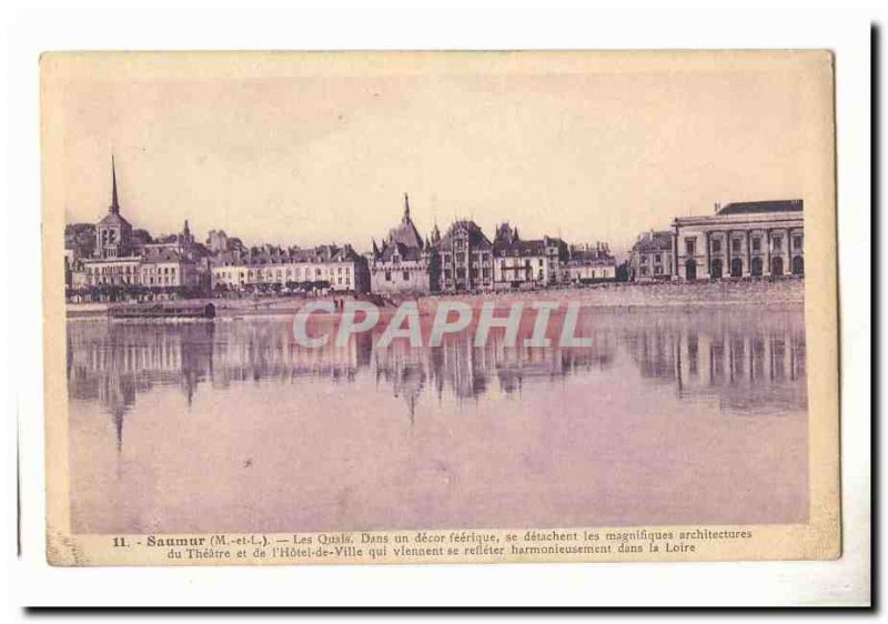 Saumur Old Postcard Docks In feerique decor stand out the beautiful architect...