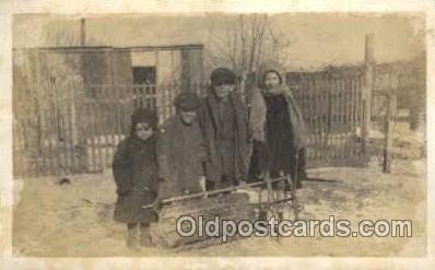 Sleigh Riding Winter Sports Unused yellowing from age