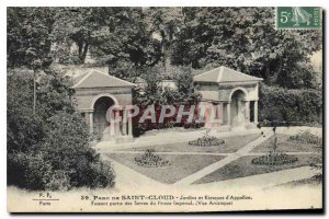 Old Postcard Parc de St Cloud Gardens and Kiosks of Apollo as part of the Pri...