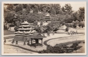 The Battle For Castle Of Nagoya~Bernheimer Japanese Gardens~B&W~Vintage Postcard