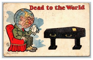 Vintage 1908 Comic Pun Undivided Back Postcard Dead to the World