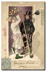 Old Postcard Fantasy Children Ramoneur Patissier
