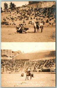 RPPC Cattle Roping Tacoma Stampede Rodeo WA Arcade Photo 15 UNP Postcard J1