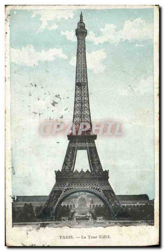 Old Postcard Paris Eiffel Tower