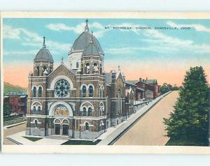 W-Border CHURCH SCENE Zanesville Ohio OH A9585