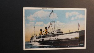 1925 Ship Postcard Cover From Toronto ONT to Epworth IO Steamer Corona