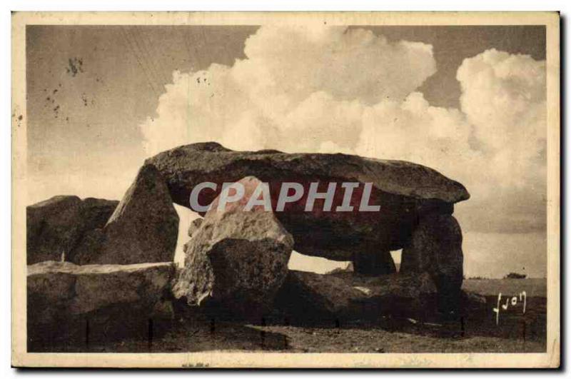 Old Postcard Dolmen Menhir Carnac Dolmende ker Gavat