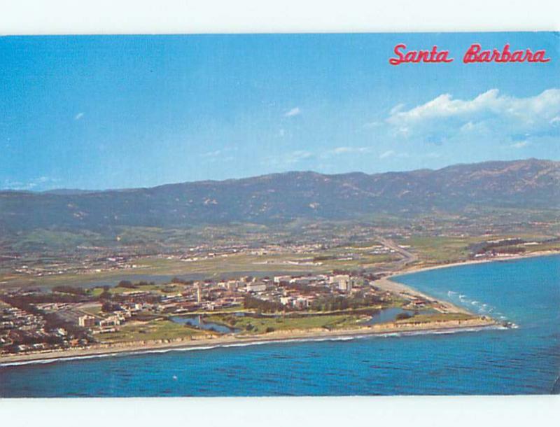 Pre-1980 AERIAL VIEW OF TOWN Santa Barbara California CA n3168