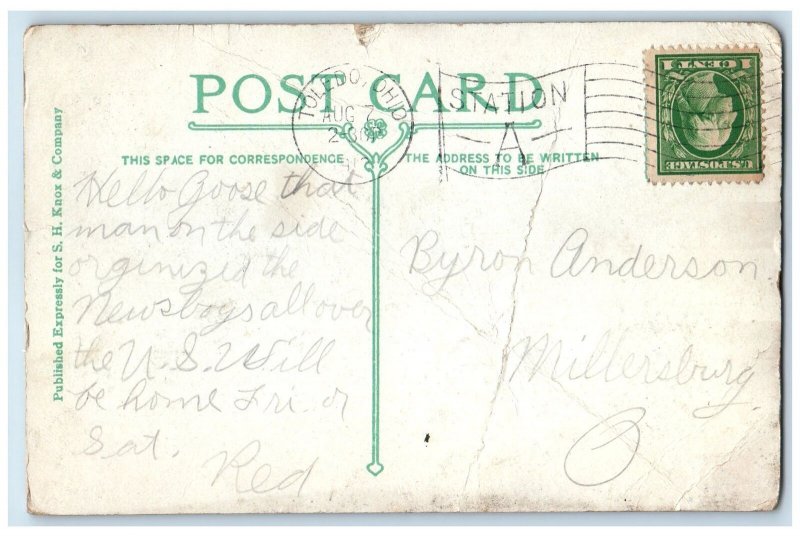 1912 Newsboys' Friend People Scene Toledo Beach Ohio OH Posted Vintage Postcard