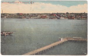 Bird's Eye View Of Yarmouth, Nova Scotia, Vintage 1948 Postcard, Local Publisher