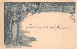 PRINCESS ELENA OF MONTENEGRO MILANO ITALY ROME TO GERMANY POSTAL CARD 1896 