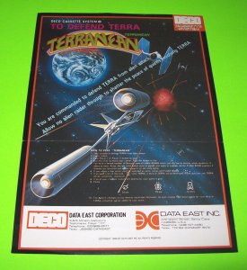 TERRANEAN 1980 ORIGINAL VIDEO ARCADE GAME FLYER Vintage Promo Artwork Retro