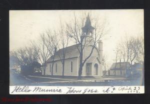 RPPC BLANDINSVILLE ILLINOIS CHRISTIAN CHURCH 1907 REAL PHOTO POSTCARD GALESBURG