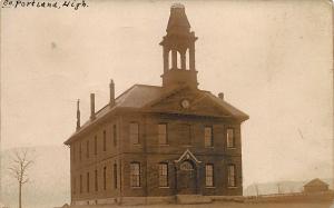 South Portland ME High School in 1909 Real Photo Postcard