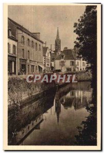Old Postcard Pont Aven The quays along the & # 39Aven