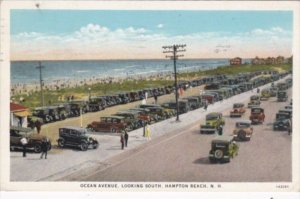 New Hampshire Hampton Beach Old Cars On Ocean Avenue Looking South 1943 Curteich