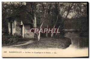 Old Postcard Rambouillet Park shells and the river