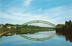 Tyngsboro Steel Tied-Arch Bridge Reflection Merrimack River Mass. 2T6-126