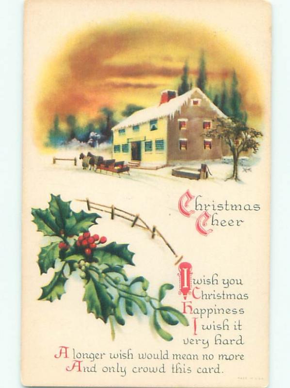 Divided-Back CHRISTMAS SCENE Great Postcard W9724