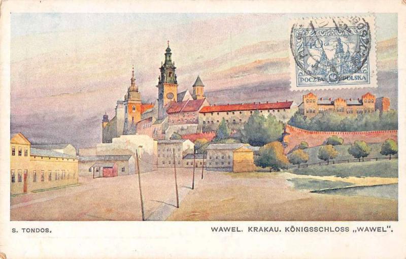 Krakau Poland Castle Antique Postcard J57753