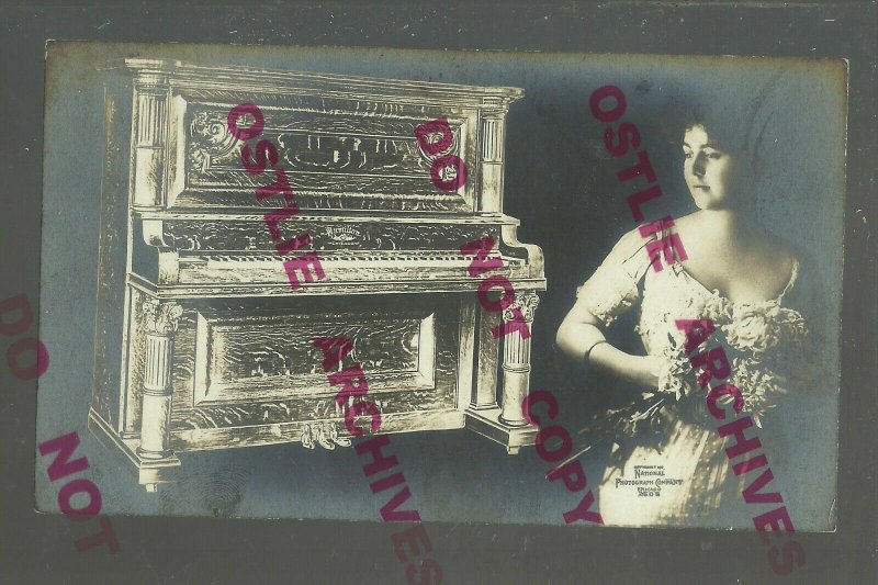 Chicago ILLINOIS RPPC 1908 ADVERTISING The Baldwin Co. HAMILTON 200 PIANO Pianos