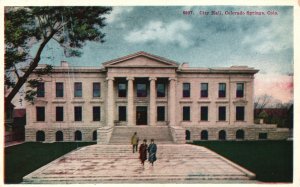 Vintage Postcard City Hall Government Office Building Colorado Springs Colorado