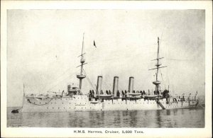 Battleship HMS Hermes British Cruiser Ship Vintage Postcard
