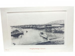 Hooghly Bridge Calcutta India Vintage Antique Postcard c1910