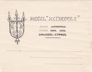 Cyprus Limassol Hotel Metropole Vintage Luggage Label lb1735