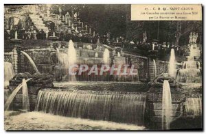 Old Postcard C M Saint Cloud waterfalls built under Louis XIV by Le Pautre an...