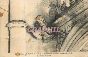 Old Postcard Chateau de Blois (L and C) Cariatide mother Correction