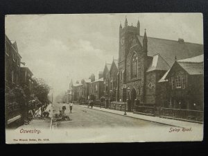 Shropshire OSWESTRY Salop Road shows WORKMEN DIGGING THE ROAD (1) c1903 Postcard