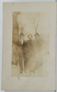 RPPC Early 1900s Quick Photo in the Snow Postcard Q8