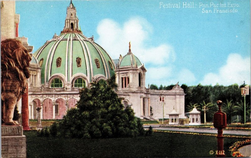 VINTAGE POSTCARD THE 1915 PANAMA-PACIFIC INT'L EXPOSITION FESTIVAL HALL