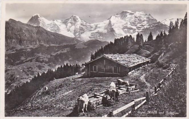 Switzerland AEiger Moench und Jungfra 1948 Photo