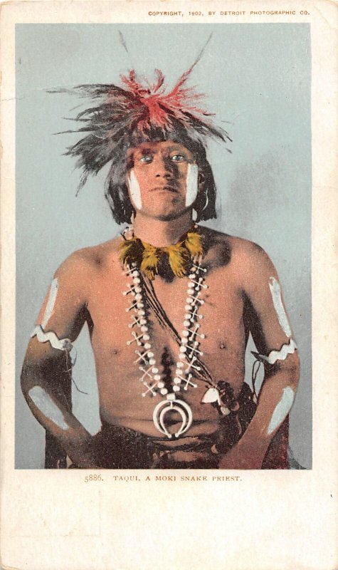 F49/ Native American Indian Postcard c1910 Taqui Moki Snake Priest 25