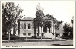 1910's Library Redfield South Dakota SD Public Building Posted Postcard