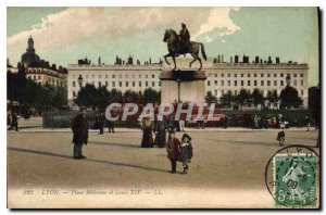 Postcard Old Lyon Place Bellecour and Louis XIV