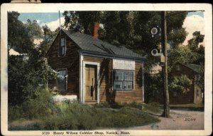 Natick Massachusetts MA Henry Wilson Cobbler Shop Vintage Postcard