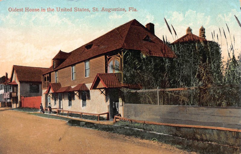 Oldest House in the United States, St. Augustine, FL, early postcard, unused