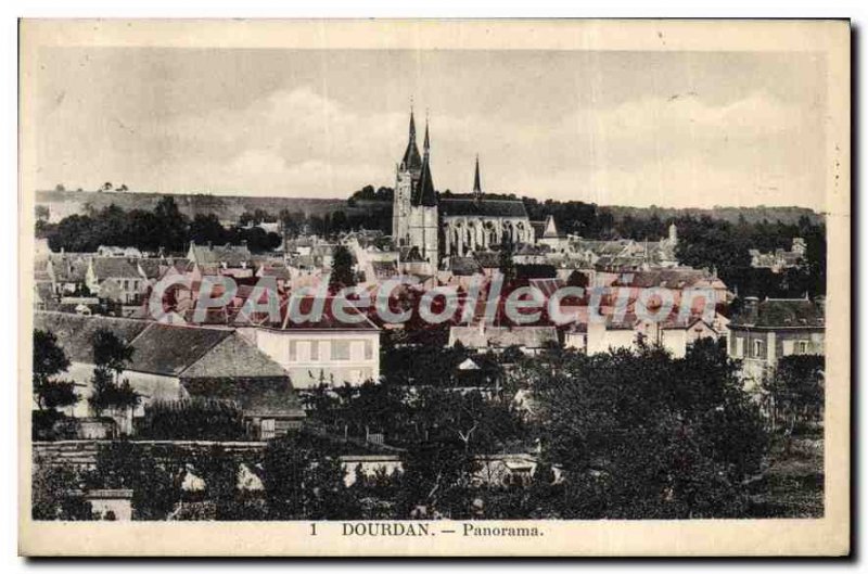 Old Postcard Panorama Dourdan