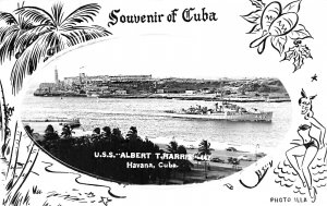 Cuba U. S. S. Albert T. Harris Havana Harbor View Real Photo Postcard