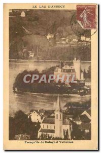 CARTE Postale Old Lake Annecy and Talloires Duingt Presquile