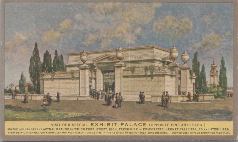 Postcard Carnation Milk Exhibit Palace Panama Pacific Expo San Francisco CA 1915