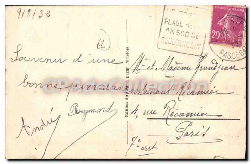 Old Postcard Le Portel Beach