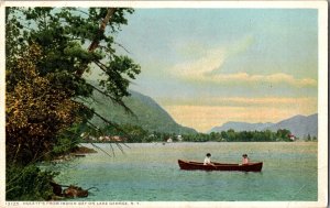 View Across Indian Bay, Hulett's Resort Lake George NY Vintage Postcard R53