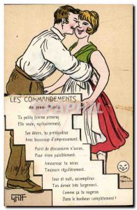 Old Postcard Fantasy Illustrator Woman Griff The commandments of the young Ma...